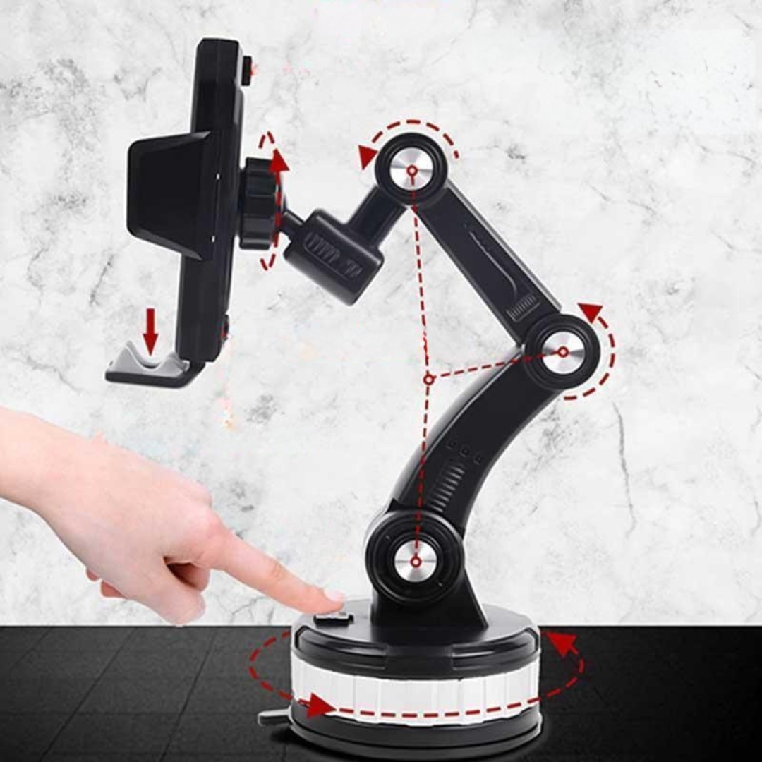 Car Phone Holder for Dashboard with 360° Rotating Suction Cup Mount and Adjustable Arm - Image 5