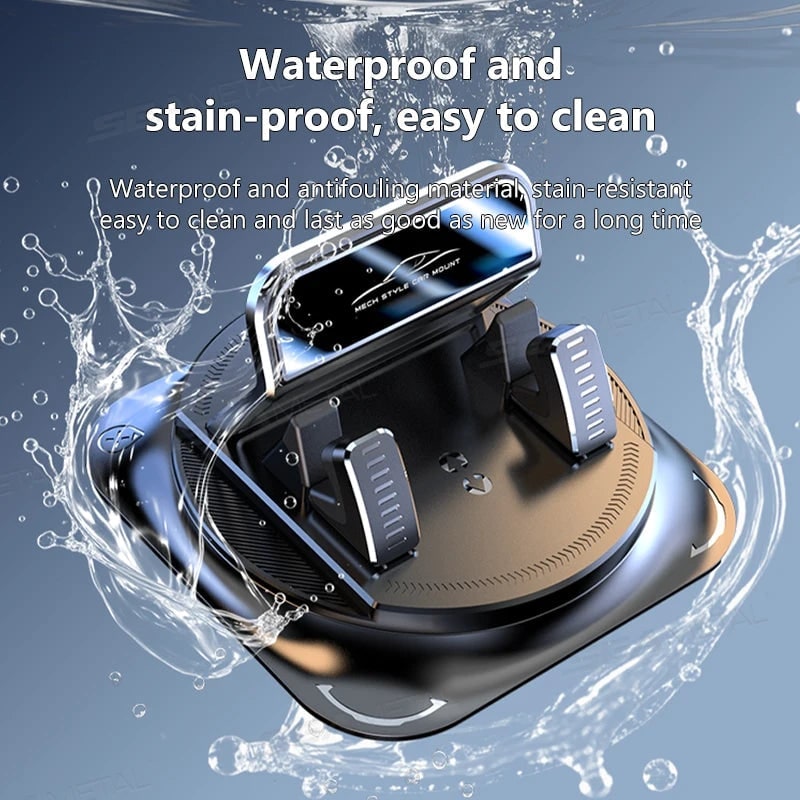 Car Phone Holder with 360 Degree Rotation and Gel Suction Cup Dashboard Mount - Image 3
