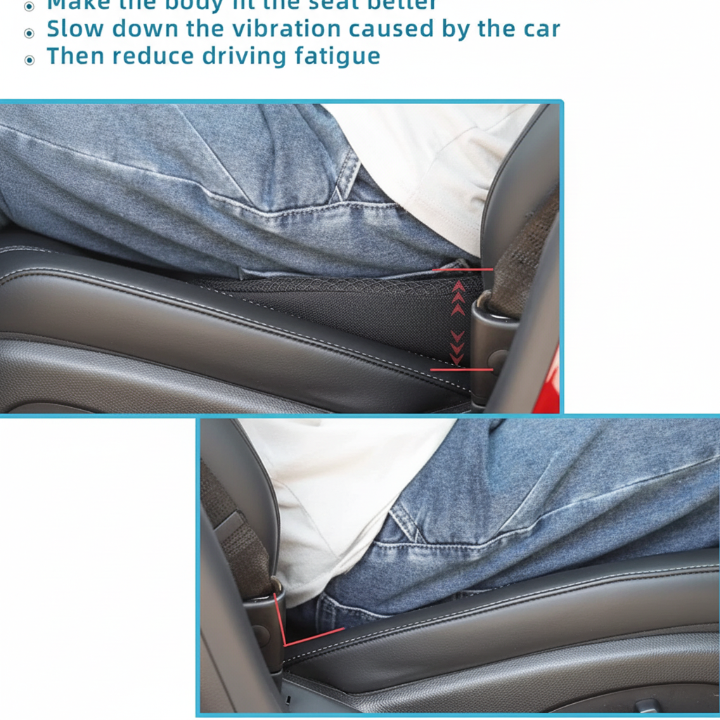 Car Seat Cushion with Ergonomic Contoured Support and Breathable Mesh Cover - Image 12