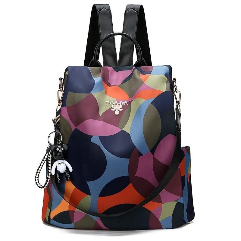Carry on Travel Backpack with Convertible Purse Strap Anti-Theft Design and Nylon Oxford Fabric - Image 1