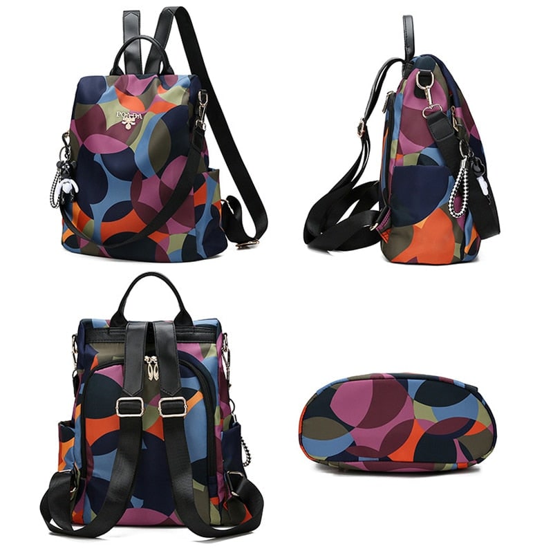Carry on Travel Backpack with Convertible Purse Strap Anti-Theft Design and Nylon Oxford Fabric - Image 2
