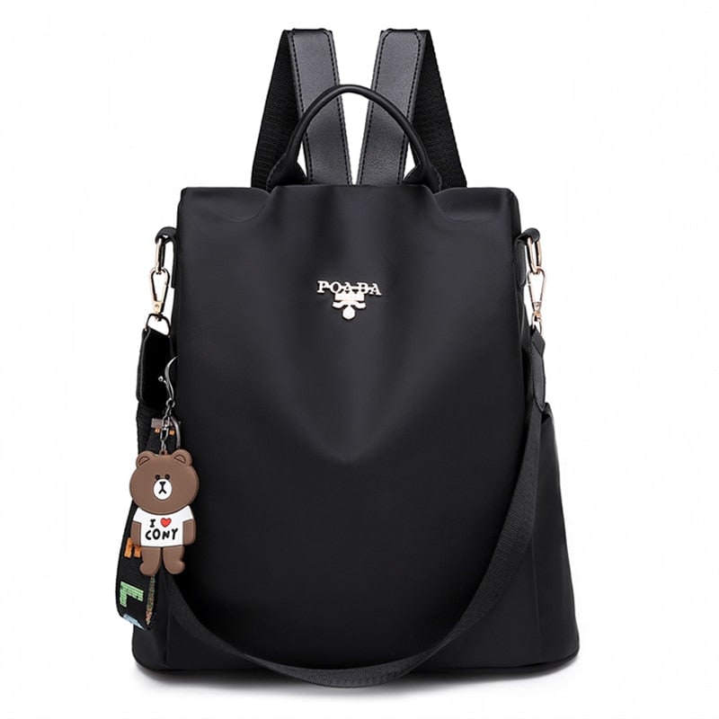 Carry on Travel Backpack with Convertible Purse Strap Anti-Theft Design and Nylon Oxford Fabric - Image 5