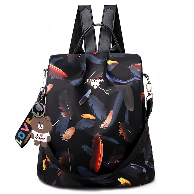 Carry on Travel Backpack with Convertible Purse Strap Anti-Theft Design and Nylon Oxford Fabric - Image 7