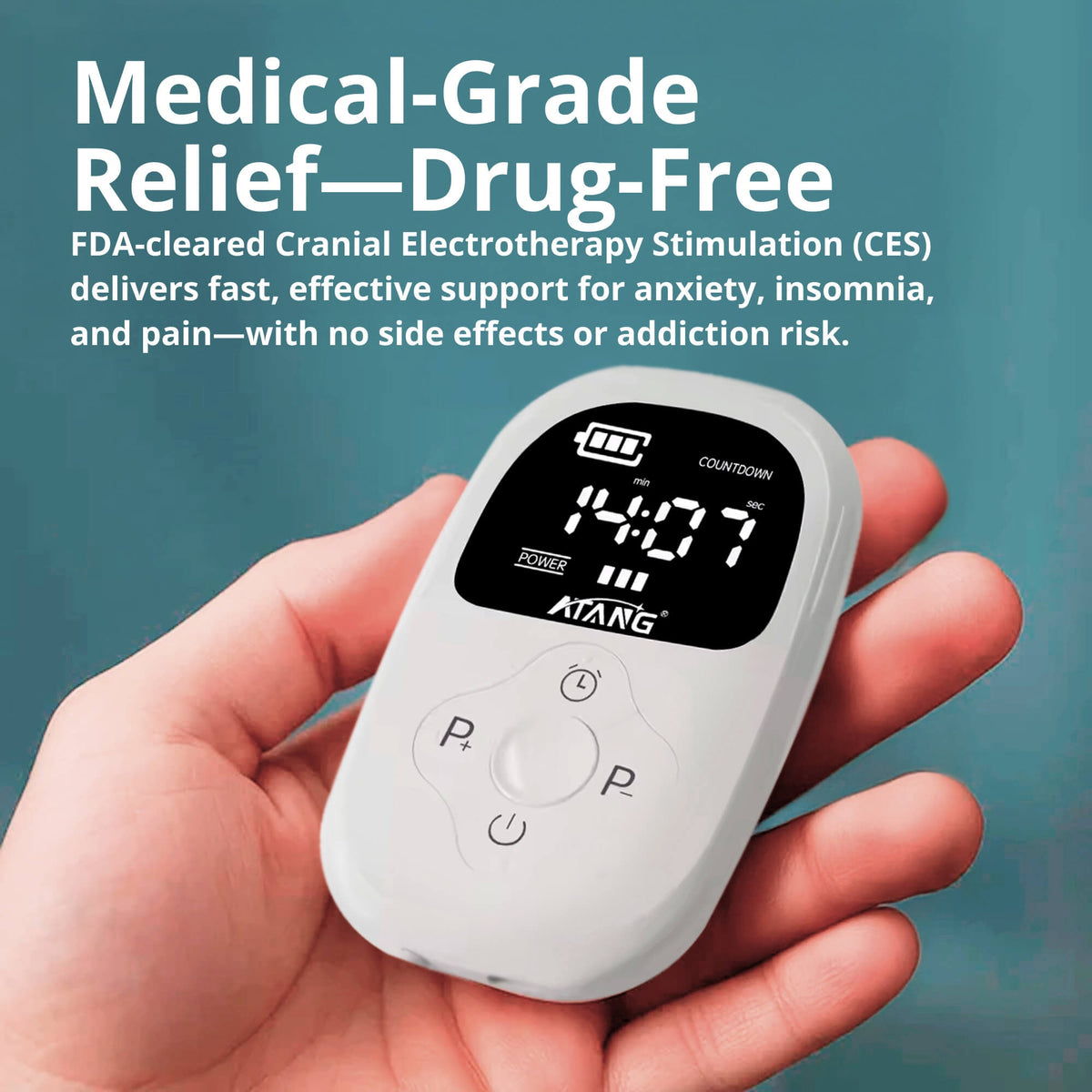 Ces Electrotherapy Stimulator with Ear Clips and Countdown Timer Display - Image 2