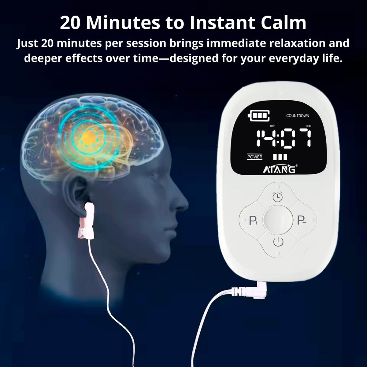 Ces Electrotherapy Stimulator with Ear Clips and Countdown Timer Display - Image 4