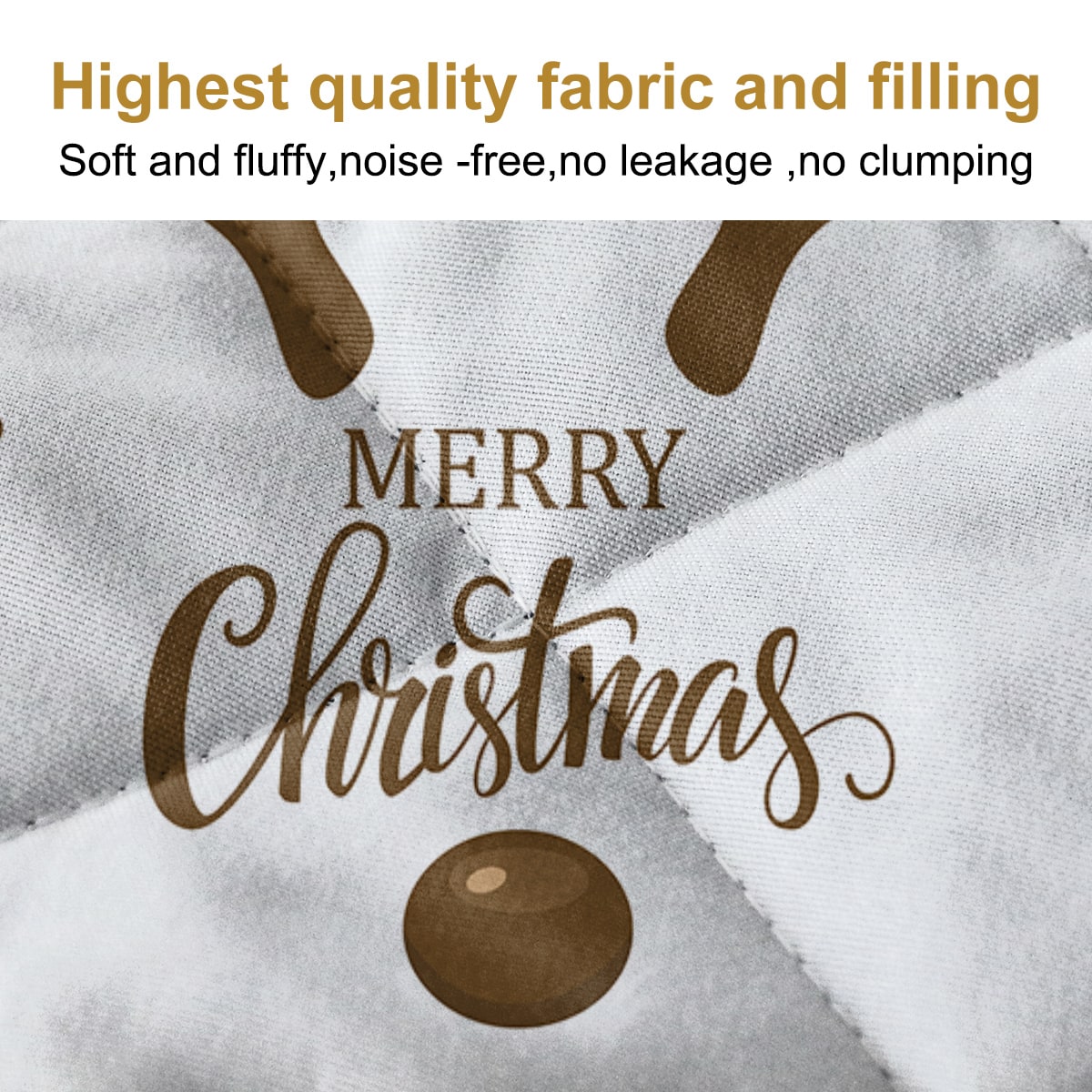 Christmas Bedding Set with Quilted Reindeer Print and Matching Pillow Shams - Image 5