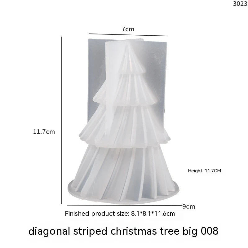 Christmas Candle Mold 3D Silicone Tree with Pleated Design for Soap Making - Image 5