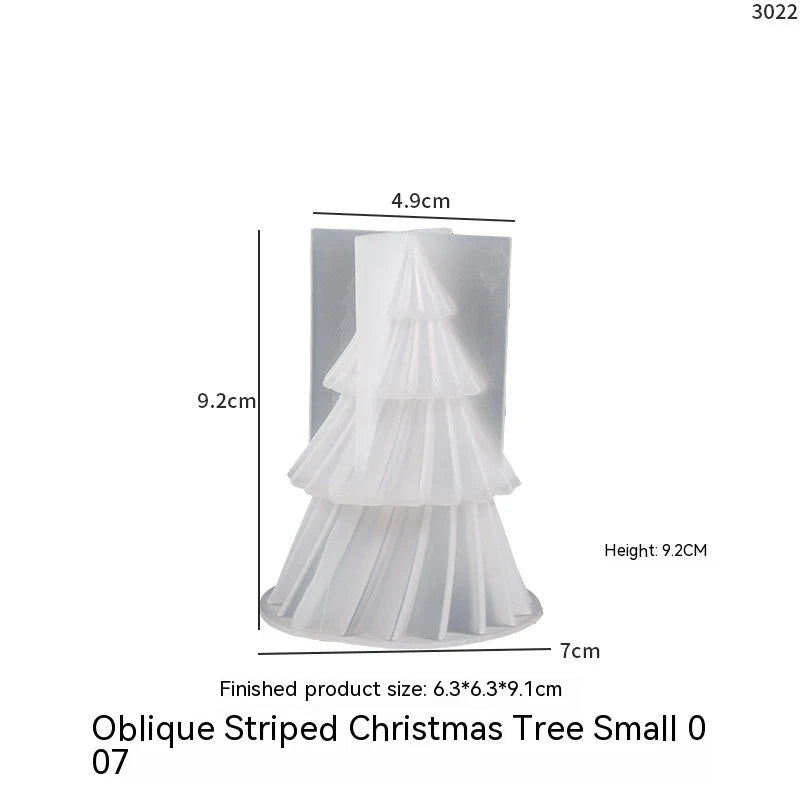 Christmas Candle Mold 3D Silicone Tree with Pleated Design for Soap Making - Image 6