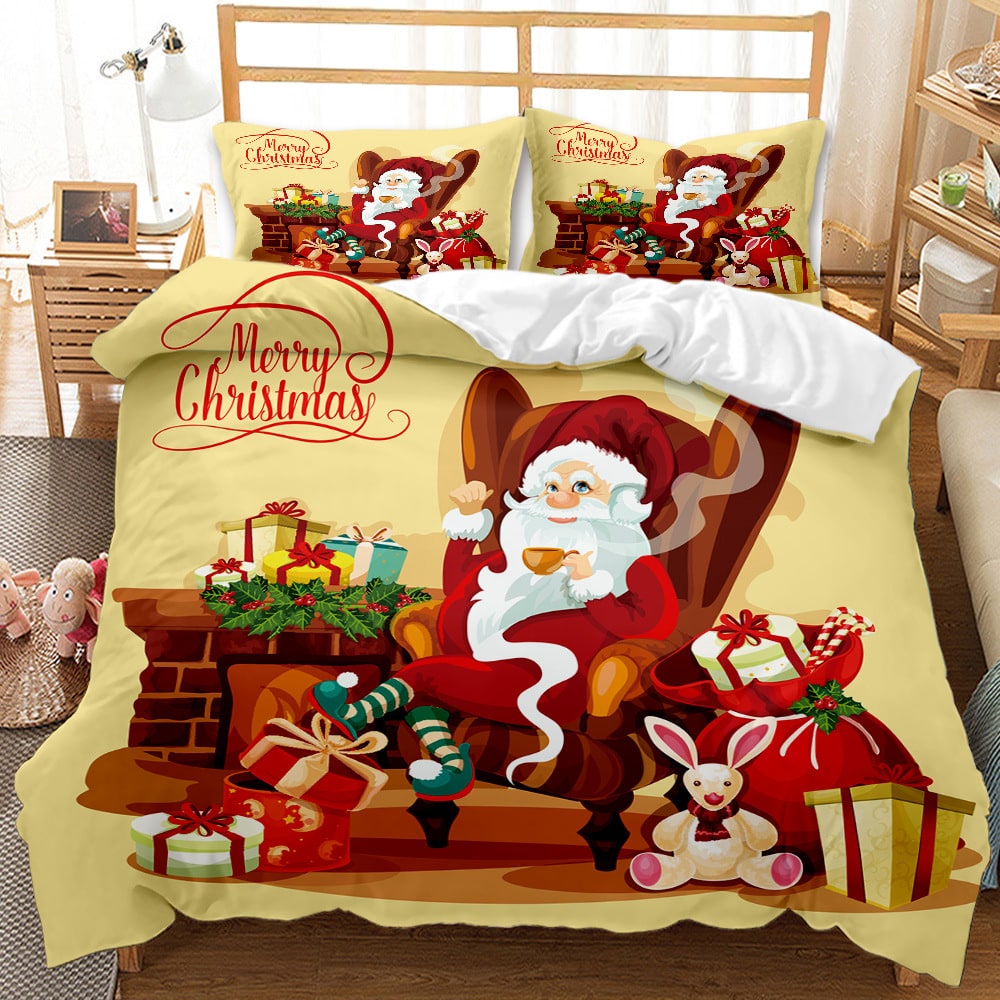 Christmas Duvet Cover Bedding Set with Matching Pillowcases and Digital Print - Image 4