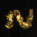 Christmas Garland for Mantle with Artificial Pine Ornaments and Gold Mesh Ribbon - Image 12