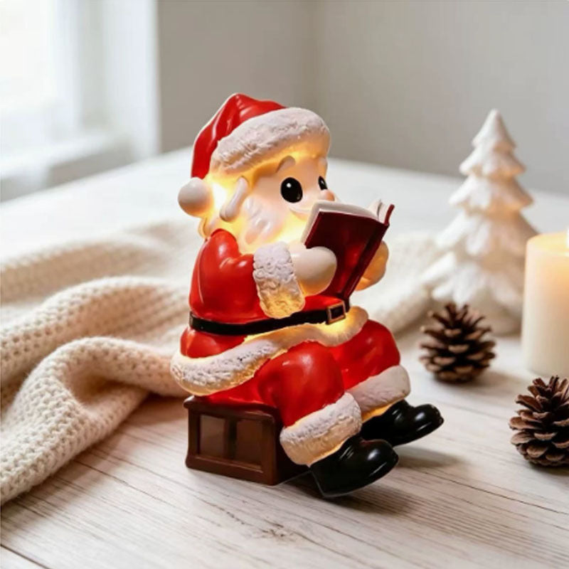 Christmas Night Light with LED Santa Claus Figurine Battery Powered Tabletop Decoration - Image 2