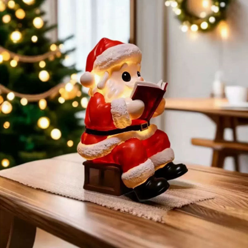 Christmas Night Light with LED Santa Claus Figurine Battery Powered Tabletop Decoration - Image 4