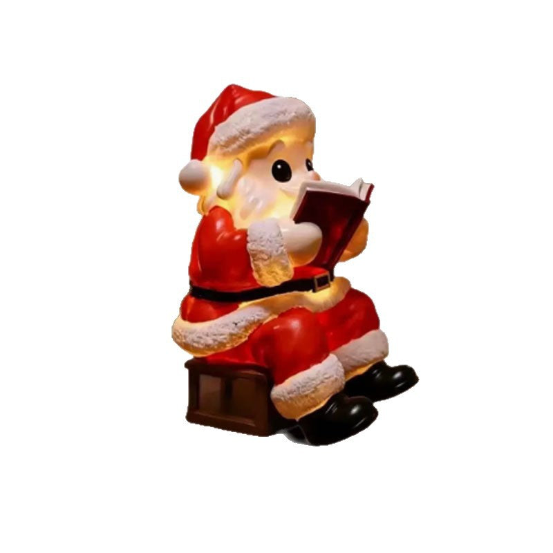 Christmas Night Light with LED Santa Claus Figurine Battery Powered Tabletop Decoration - Image 5