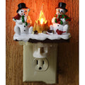 Christmas Night Lights with Plug in Snowman Campfire Design and Warm Yellow Illumination - Image 6