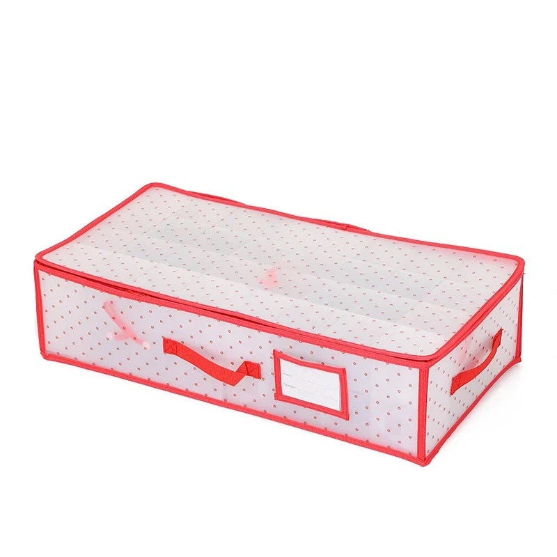 Christmas Ornament Storage Container with Zippered Lid and Grid Dividers - Image 10
