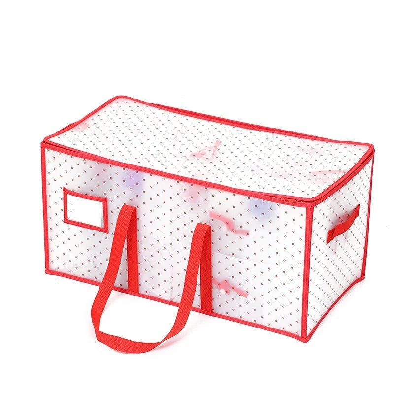 Christmas Ornament Storage Container with Zippered Lid and Grid Dividers - Image 11