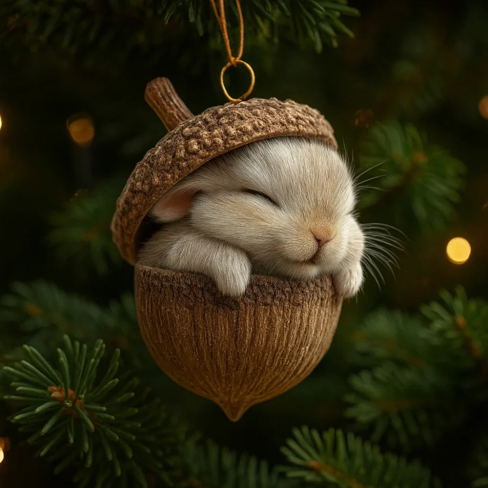Christmas Ornaments with Woodland Animals in Acorns - Image 2