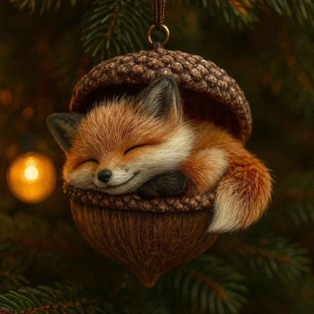 Christmas Ornaments with Woodland Animals in Acorns - Image 6