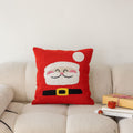 Christmas Pillow Cover Festive Decorative Square Throw with Embroidered Design - Image 1
