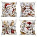 Christmas Pillow Covers Set of 4 Square Throw with 3D Holiday Designs - Image 9