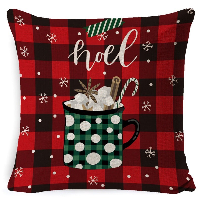 Christmas Pillow Covers with Linen-Look Fabric Festive Decorative Throw for Couch - Image 31