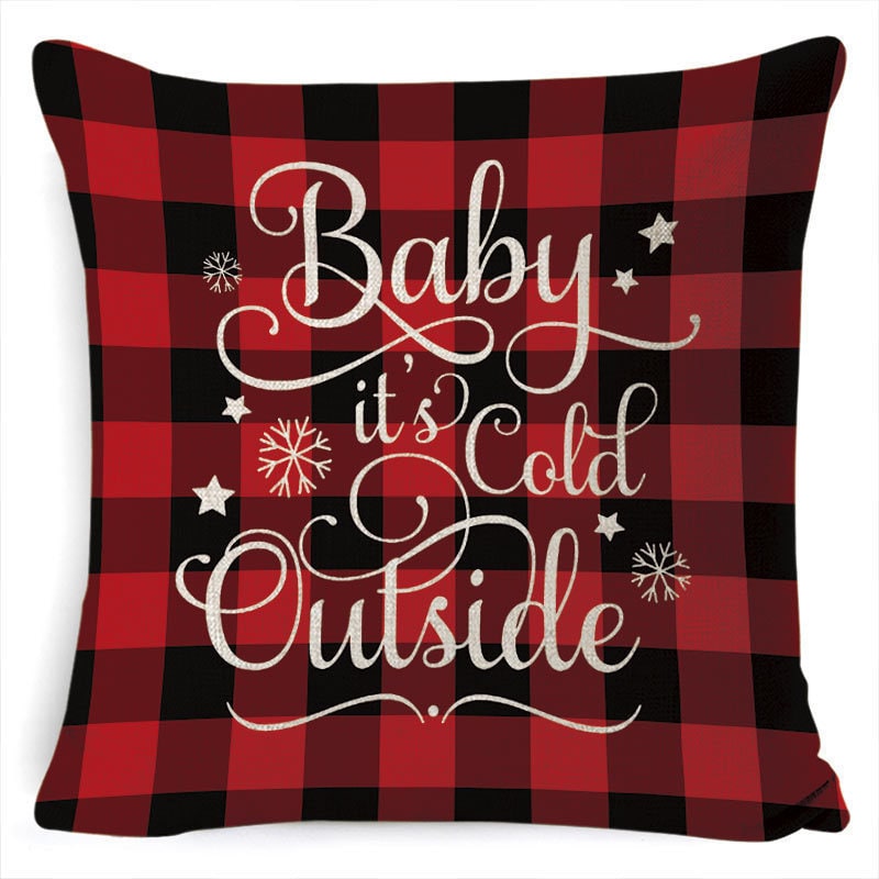 Christmas Pillow Covers with Linen-Look Fabric Festive Decorative Throw for Couch - Image 33