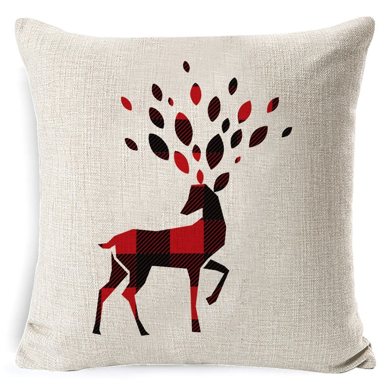 Christmas Pillow Covers with Linen-Look Fabric Festive Decorative Throw for Couch - Image 5