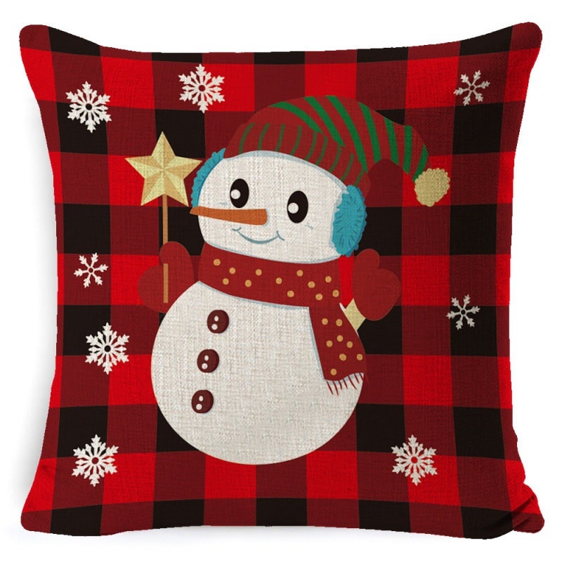 Christmas Pillow Covers with Linen-Look Fabric Festive Decorative Throw for Couch - Image 9