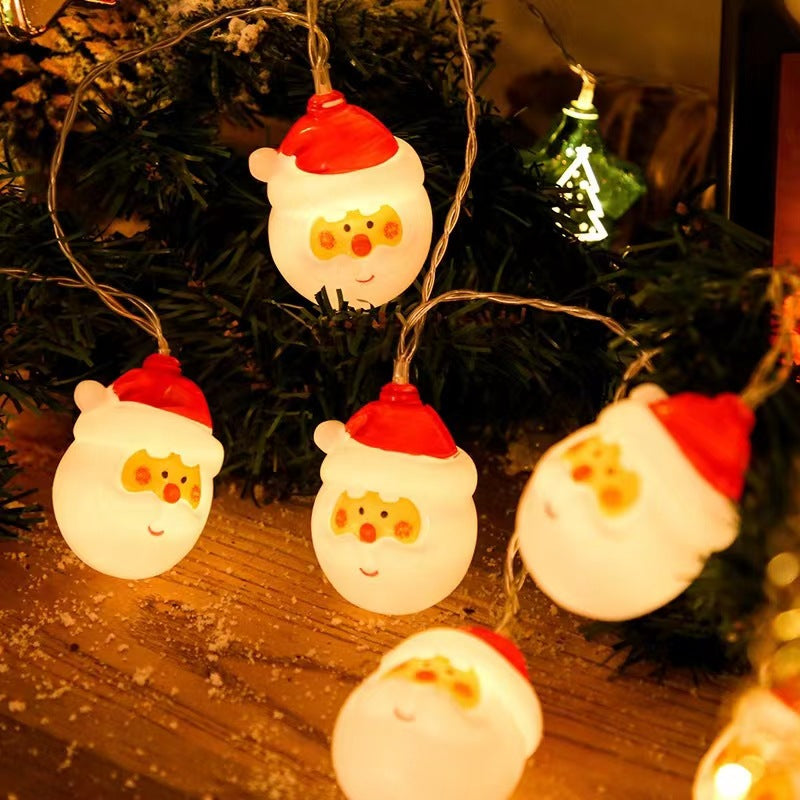 Christmas String Lights with 20 LED Santa Heads Battery Operated for Indoor Decoration - Image 9