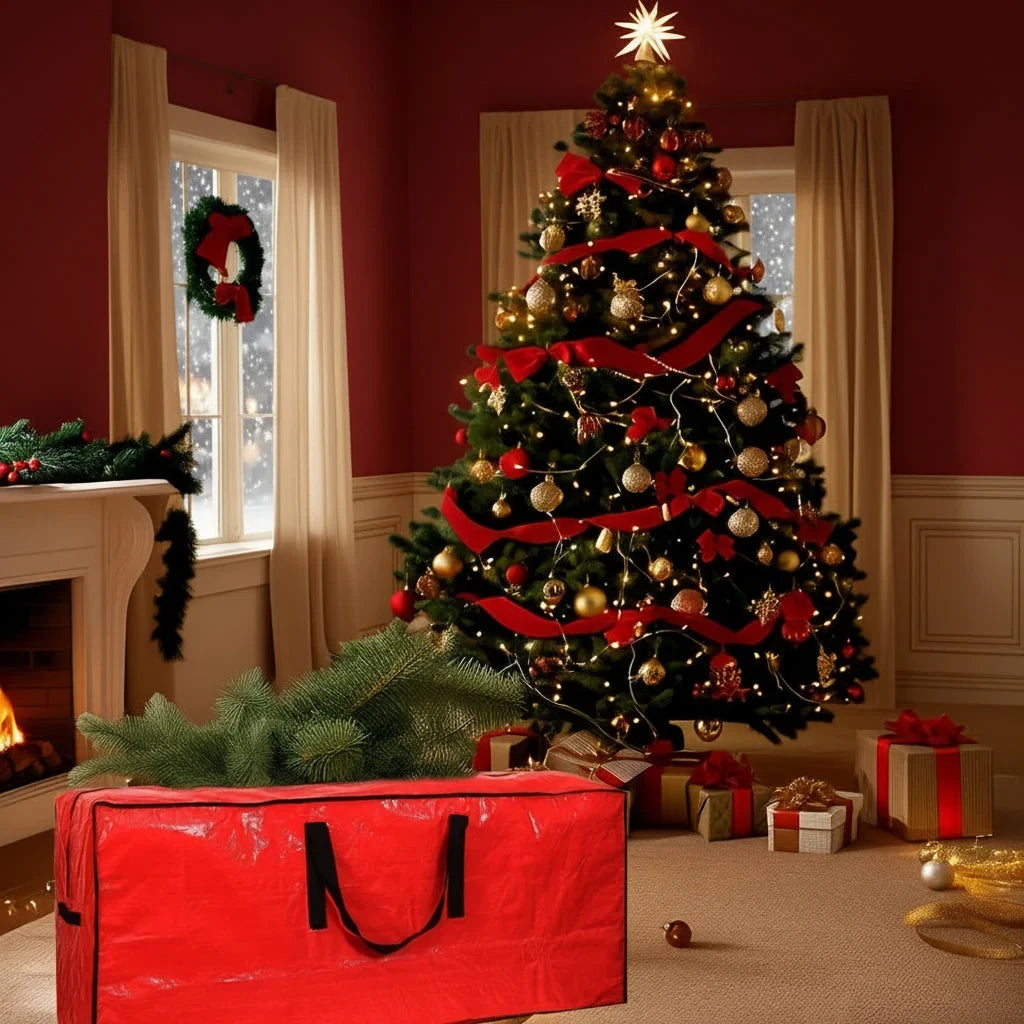 Christmas Tree Storage Bag with Waterproof Zipper and Dual Carry Handles - Image 4
