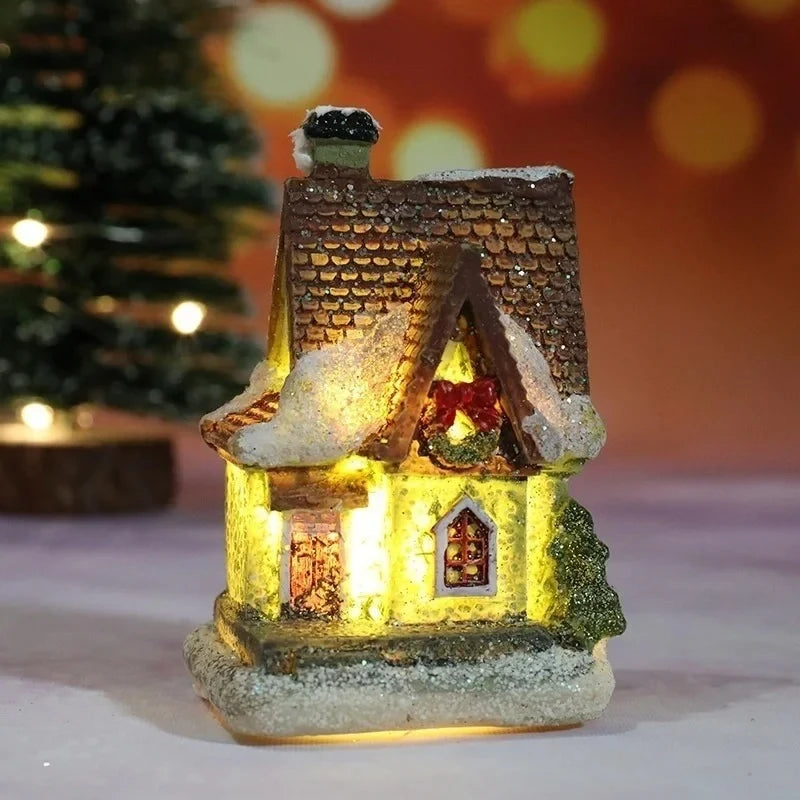 Christmas Village Set with Miniature Houses LED Lights and Snow-Covered Roofs - Image 6