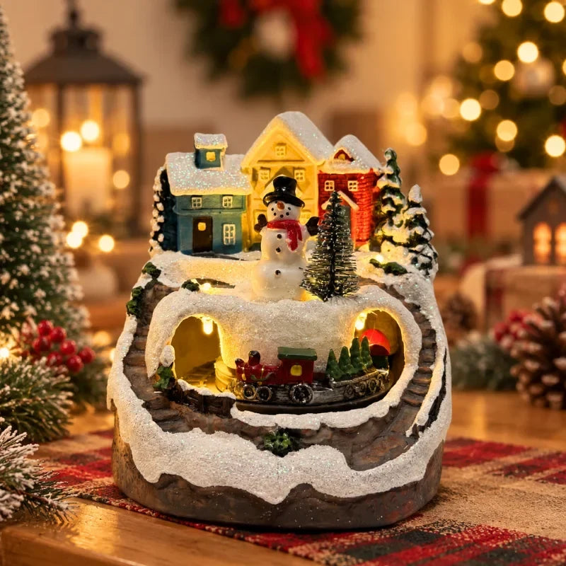 Christmas Village with Animated Train Rotating Tree and LED Lights - Image 10