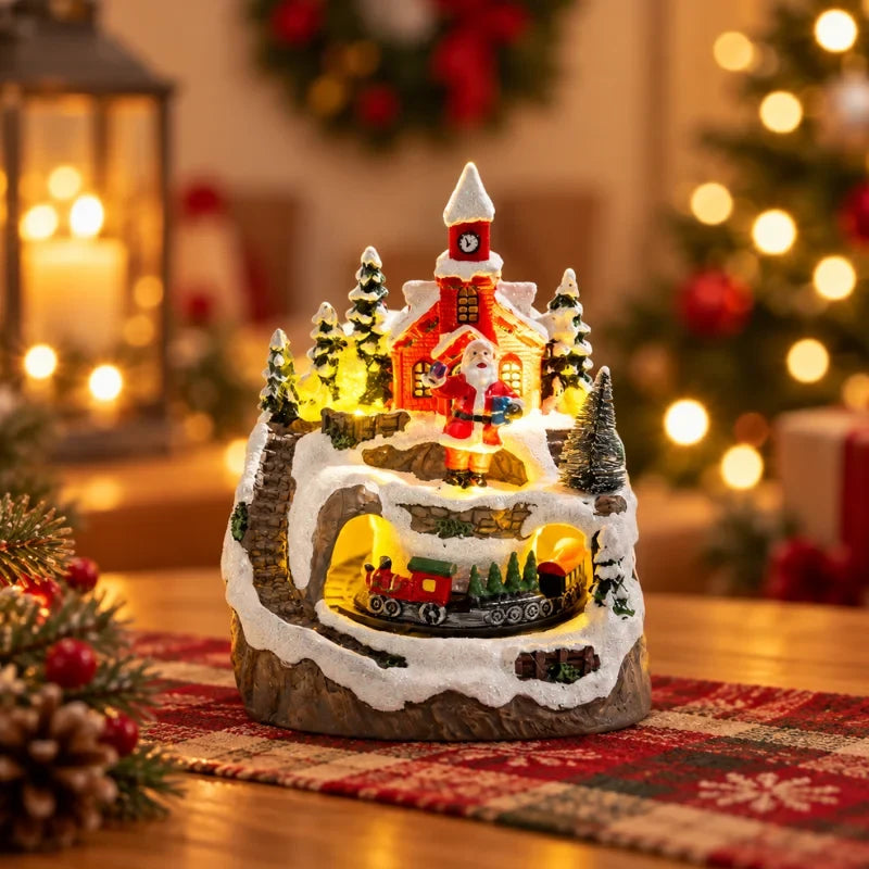 Christmas Village with Animated Train Rotating Tree and LED Lights - Image 17