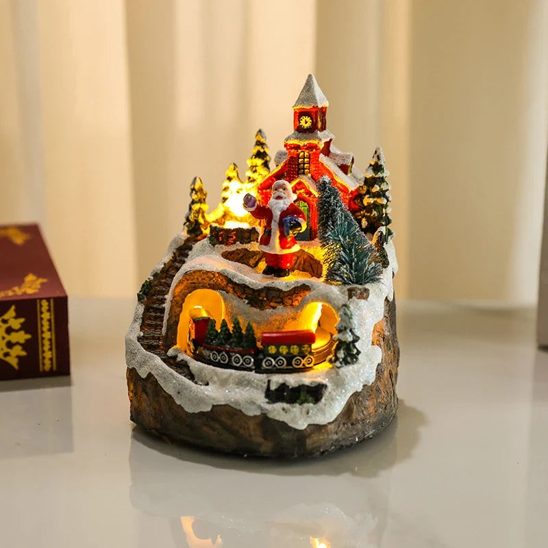 Christmas Village with Animated Train Rotating Tree and LED Lights - Image 22
