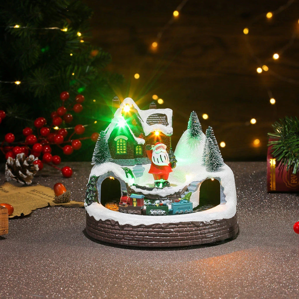Christmas Village with Animated Train Rotating Tree and LED Lights - Image 26