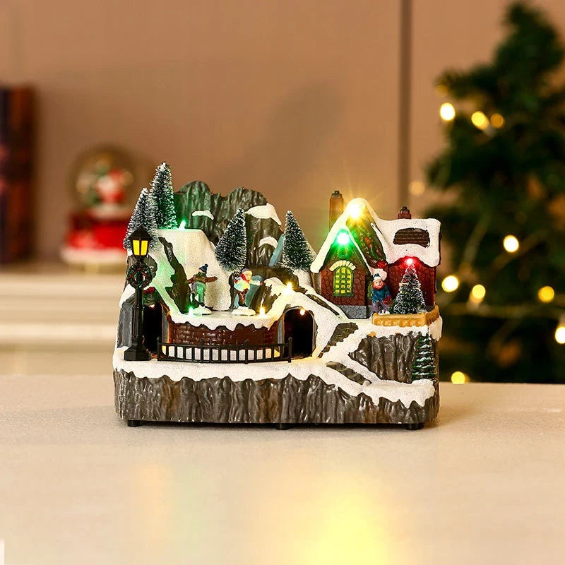 Christmas Village with Animated Train Rotating Tree and LED Lights - Image 29