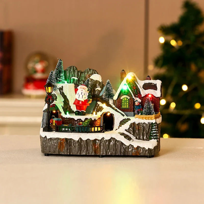 Christmas Village with Animated Train Rotating Tree and LED Lights - Image 30