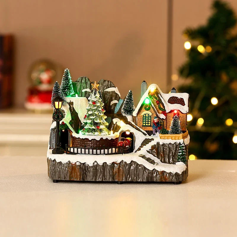 Christmas Village with Animated Train Rotating Tree and LED Lights - Image 31