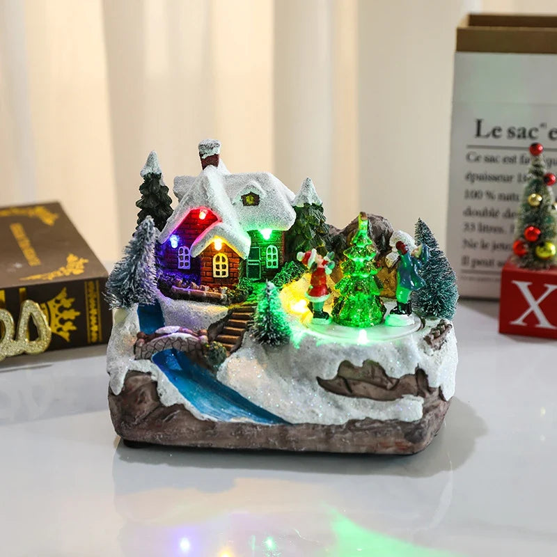 Christmas Village with Animated Train Rotating Tree and LED Lights - Image 32