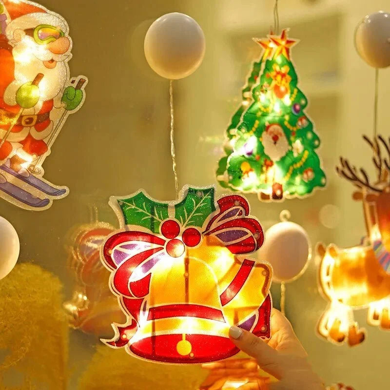 Christmas Window Lights with LED and Battery Operated Silhouette Decorations - Image 2
