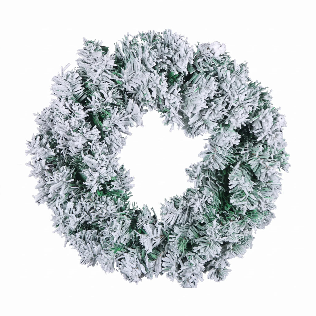 Christmas Wreath with Flocked Pine Needles and Snow-Covered Design for Front Door - Image 5