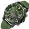 Chronograph Watch with Silicone Strap Date Display and Gold Silver Tone Case - Image 1