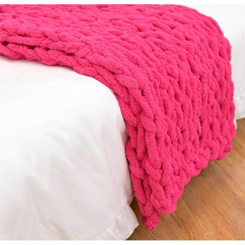 Chunky Knit Throw Blanket with Plush Chenille Weave and Oversized Loop Stitch - Image 6