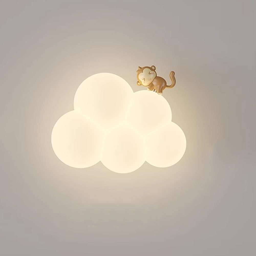 Cloud Wall Light with Warm White LED and Decorative Animal Figure - Image 3