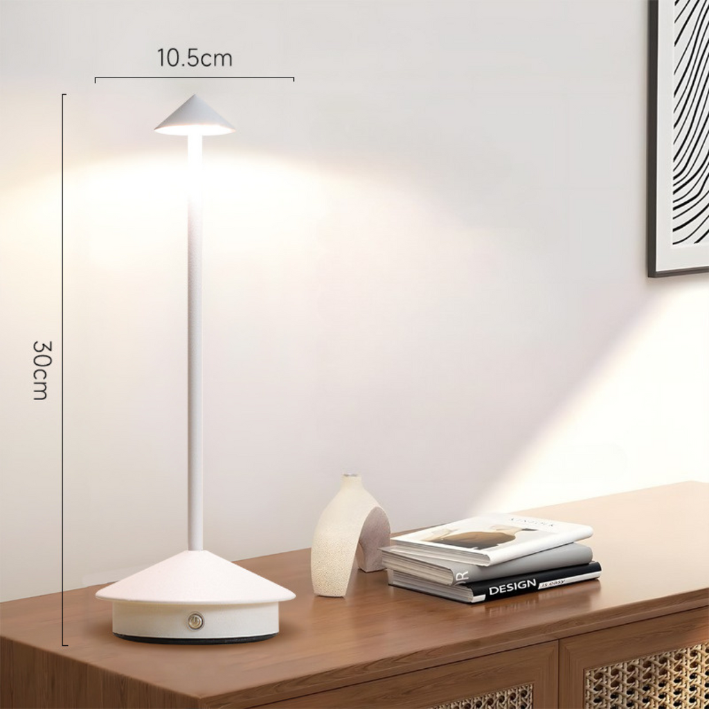 Cordless Table Lamp with Rechargeable Battery Portable LED Lighting and Conical Shade - Image 7