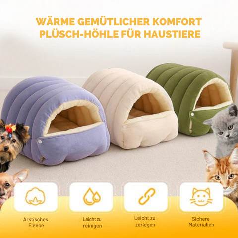 Cozy Cave Dog Bed with Plush Fleece and Hooded Dome Design for Cats - Image 1