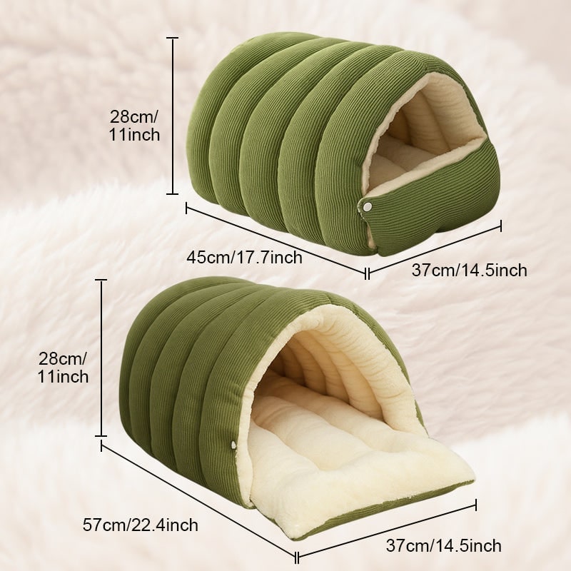 Cozy Cave Dog Bed with Plush Fleece and Hooded Dome Design for Cats - Image 12