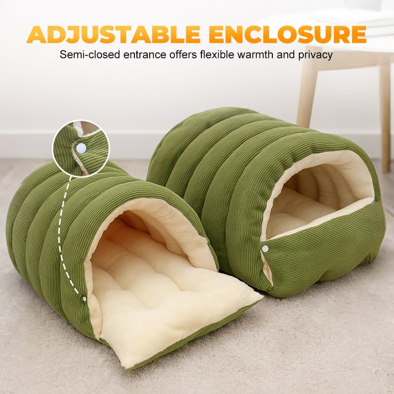 Cozy Cave Dog Bed with Plush Fleece and Hooded Dome Design for Cats - Image 7