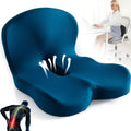 Desk Chair Seat Cushion with Memory Foam Ergonomic Lumbar Support and Contoured Back - Image 1