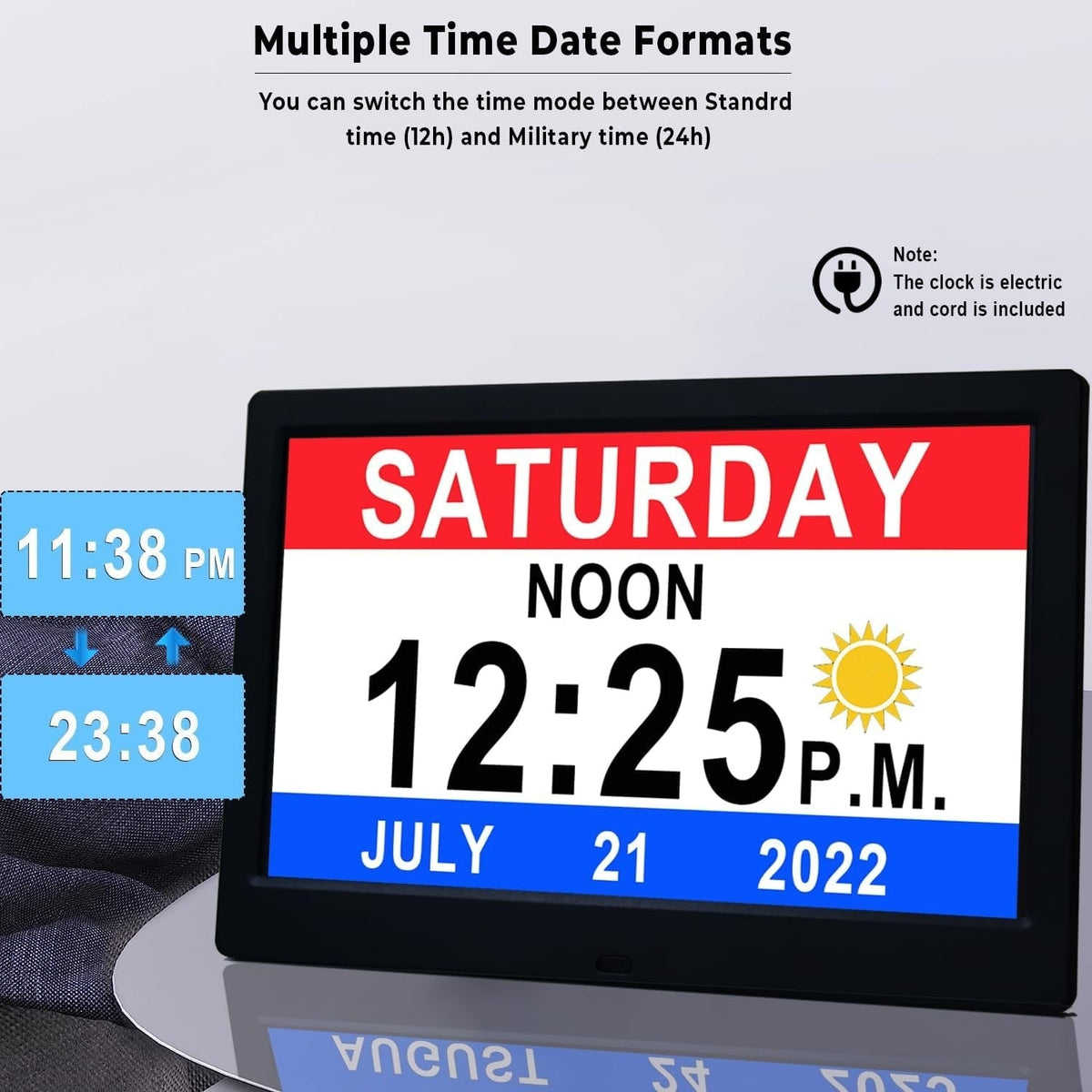Digital Calendar Clock with Large Display Wireless Remote Control and Alarm Reminders - Image 4